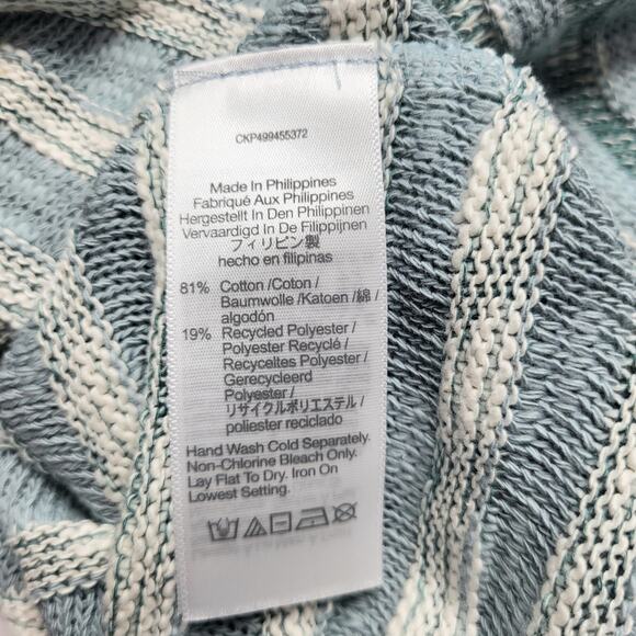 Madewell Crewneck Long Drop Sleeve Knit Sweater Tee Stripe Blue Horizon Medium - Picture 9 of 9